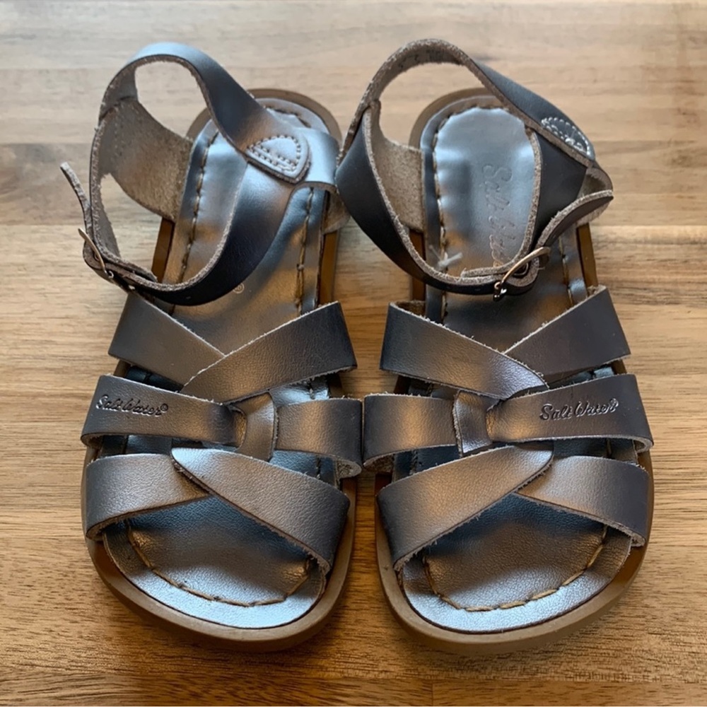 Salt water sandals by Hoy kids silver sandals size 11